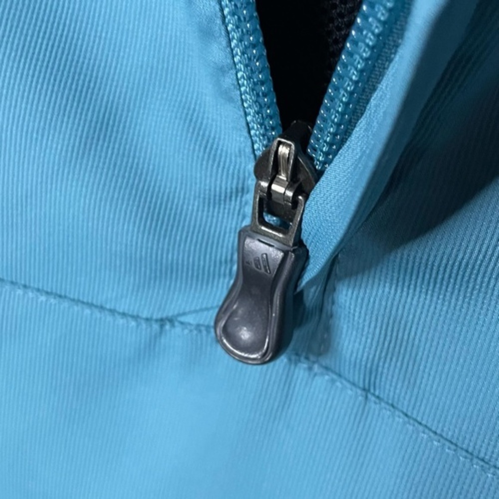 Adidas Climaproof Wind Light Blue Navy Quarter Zip Pullover Windbreaker Medium - Picture 6 of 10